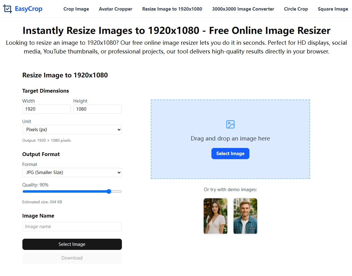 EasyCrop Image resize-image