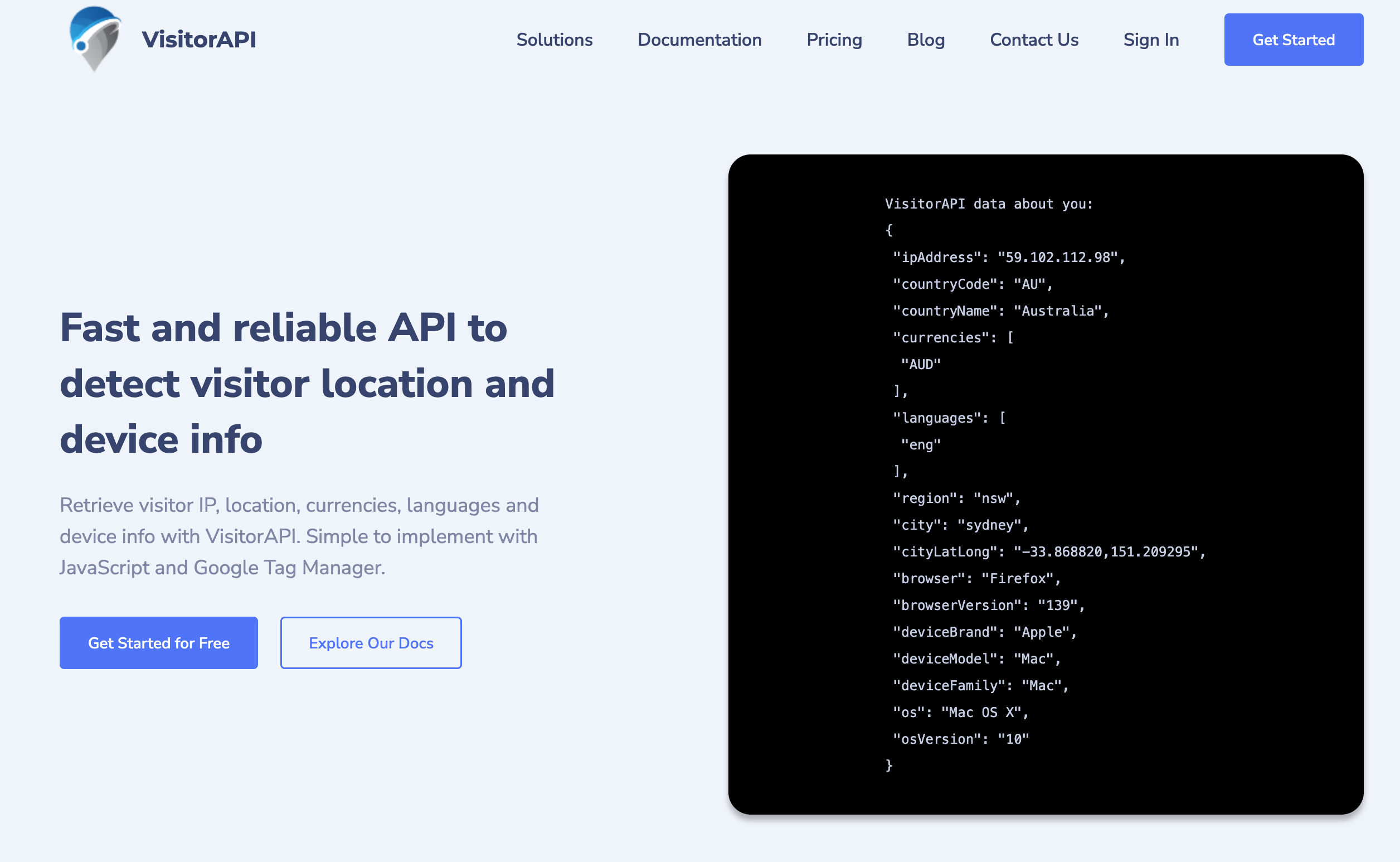 VisitorAPI Demo Screenshot