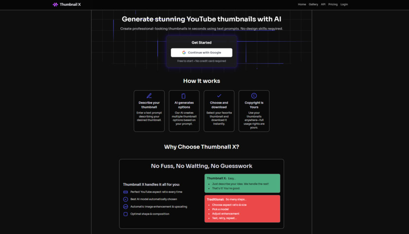 Thumbnail X Landing Page