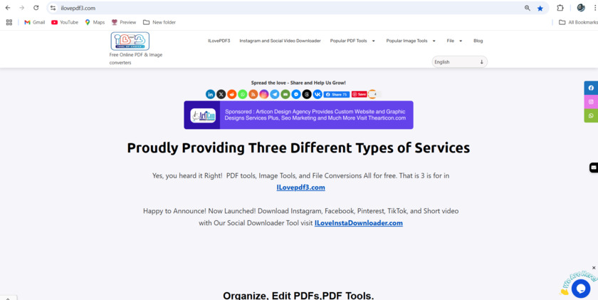 ILovePDF3 Landing Page