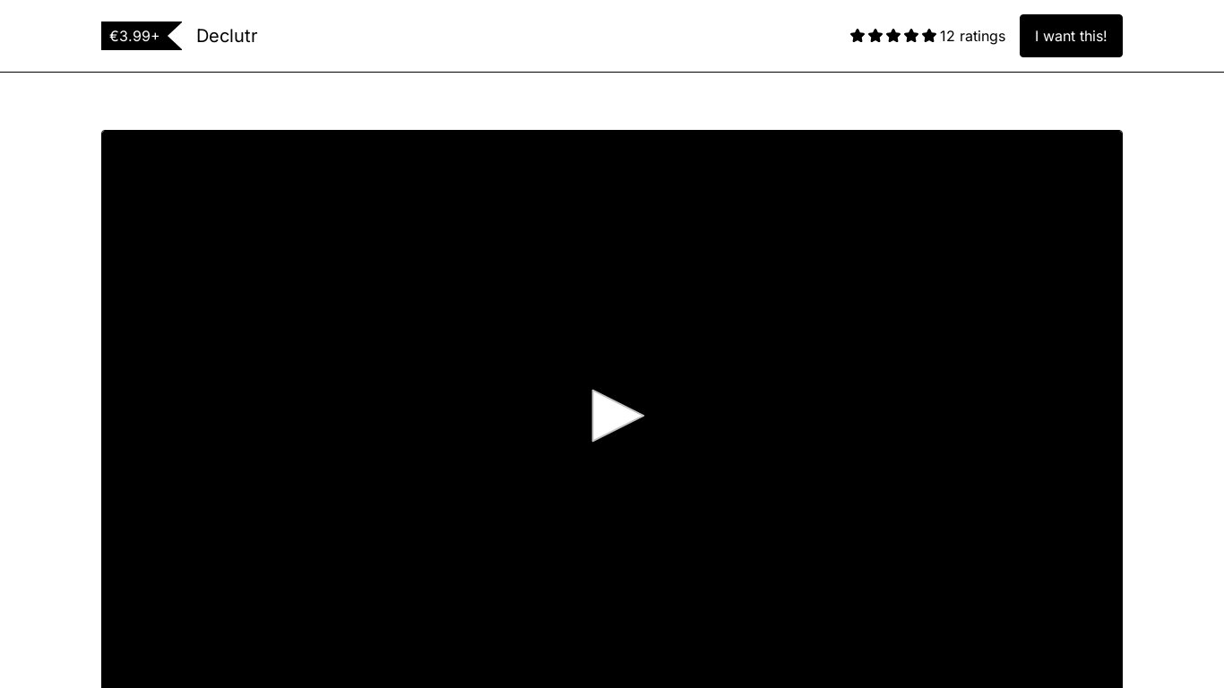 Declutr Landing page