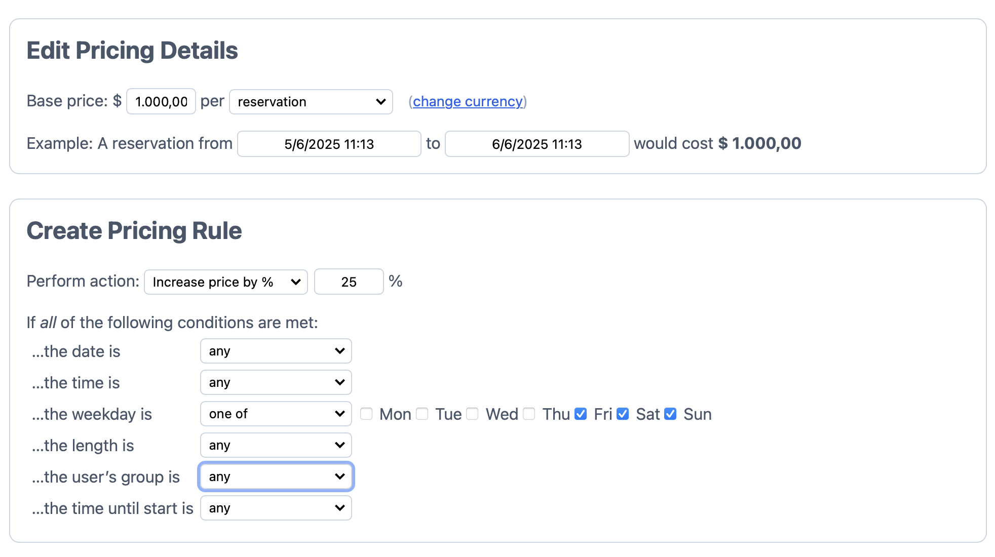 SuperSaaS SuperSaaS - pricing rules and many other customisation options