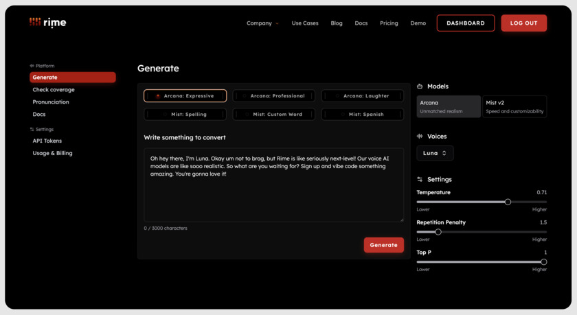 RimeAI Landing Page