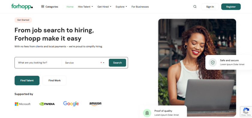 Forhopp Landing Page