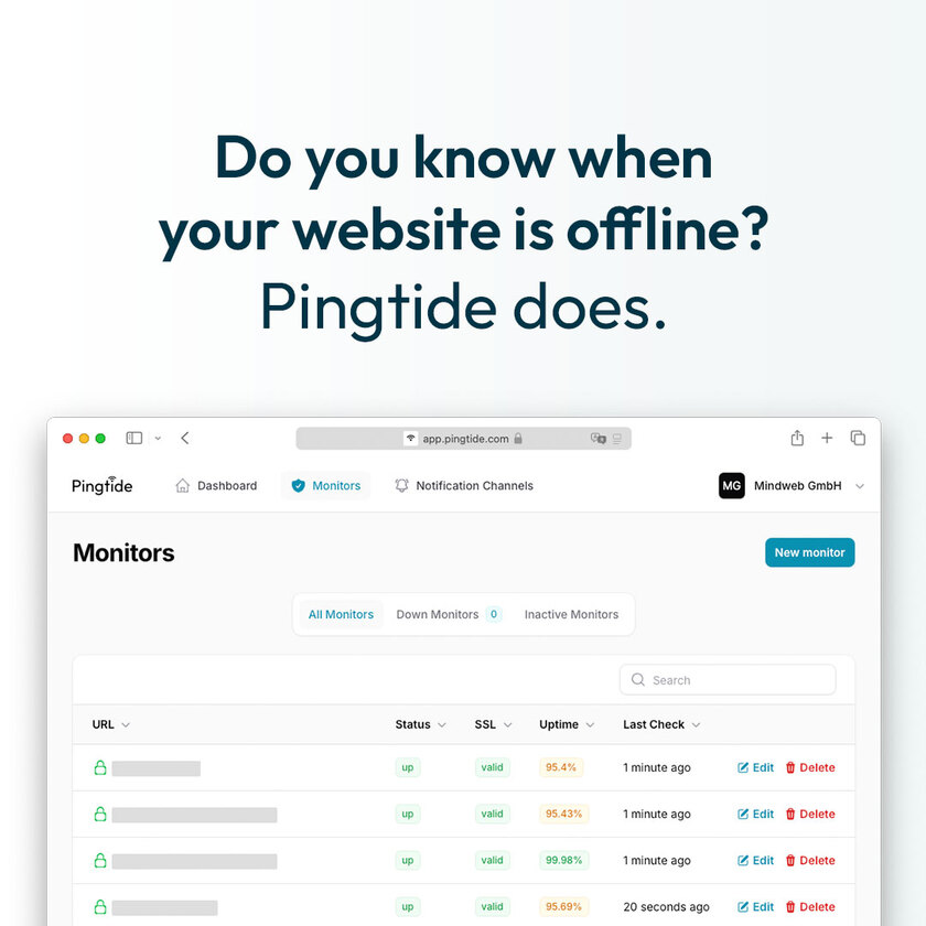 Pingtide Landing Page