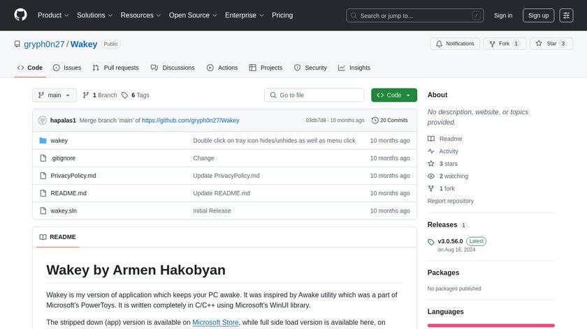 Wakey Landing Page