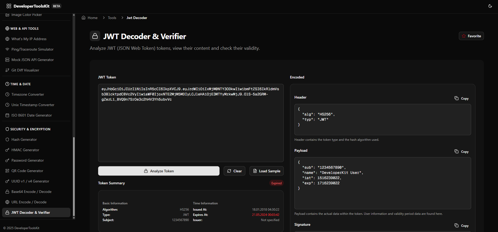 DeveloperToolsKit jwtdecoder