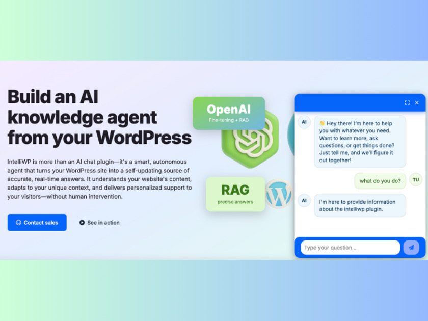 IntelliWP Landing Page