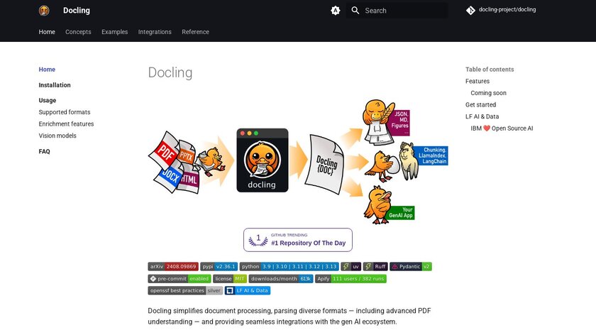 Docling Landing Page