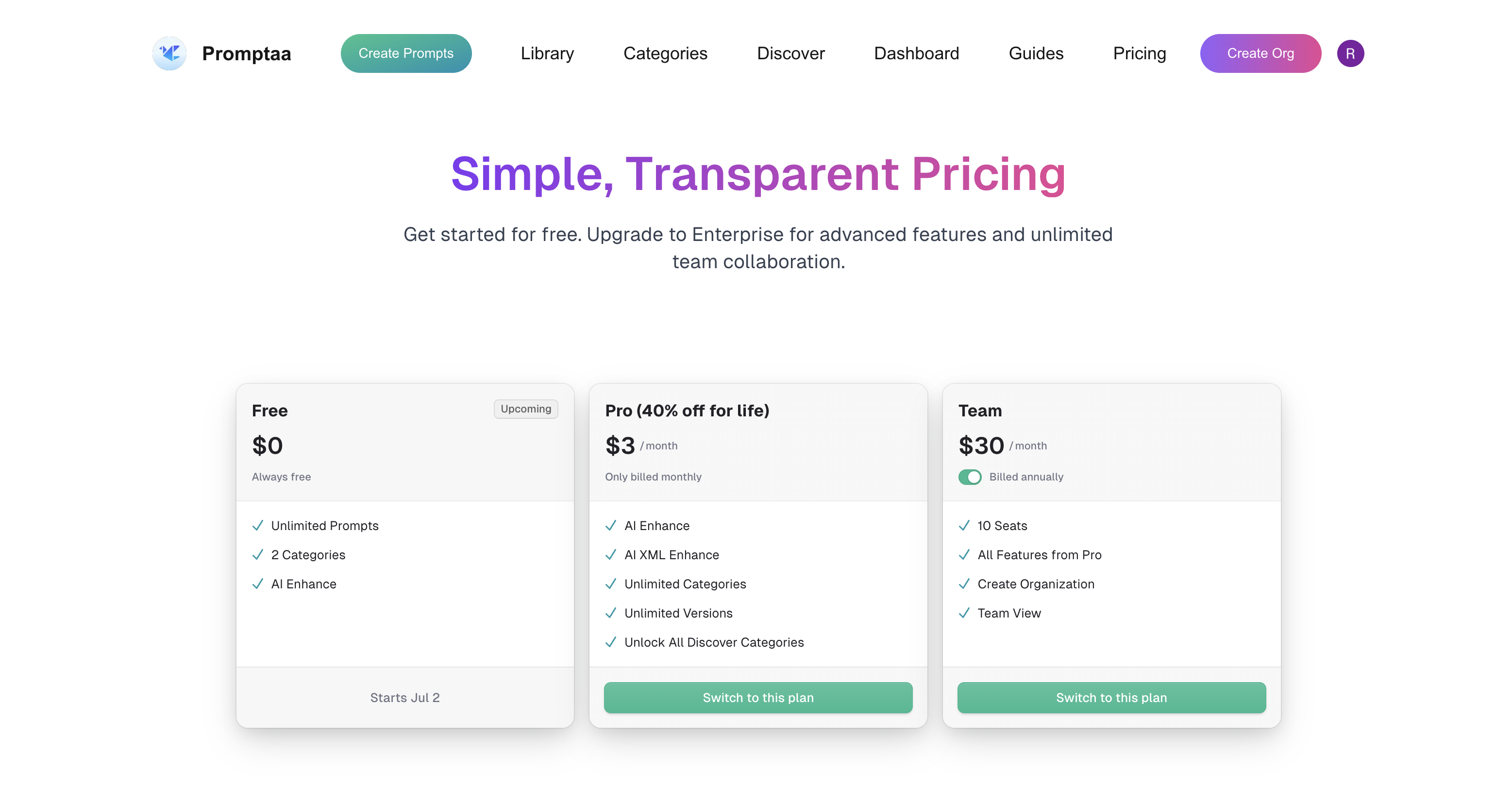 Promptaa Pricing