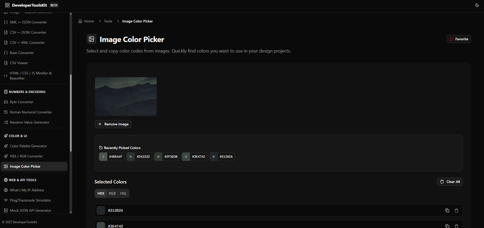 DeveloperToolsKit imagecolorpicker