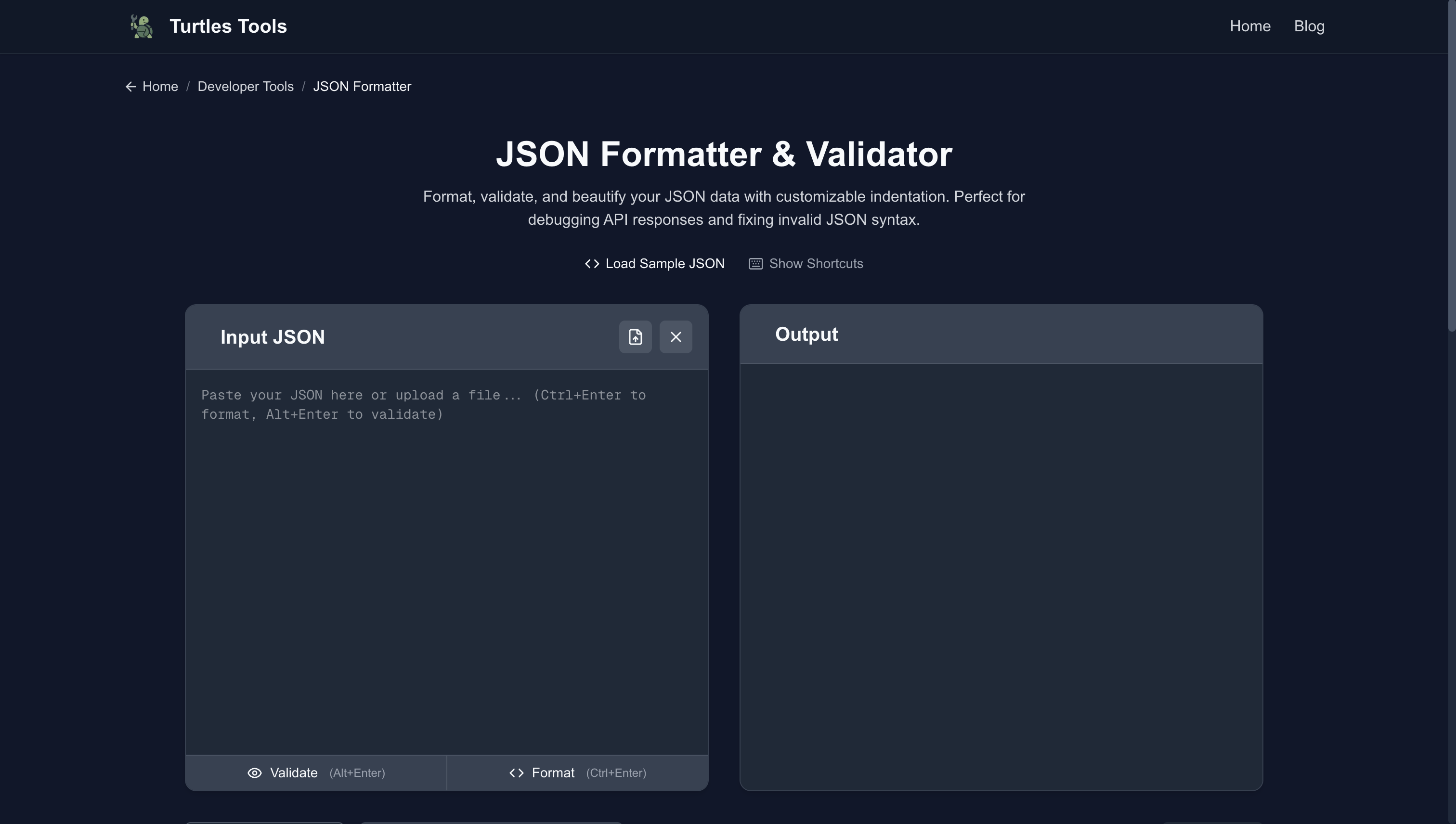 Turtles Tools JSON Formatter