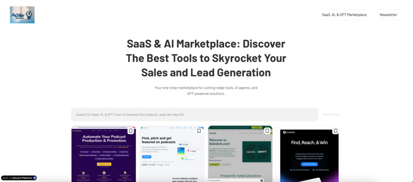 Agile Growth Labs Landing Page