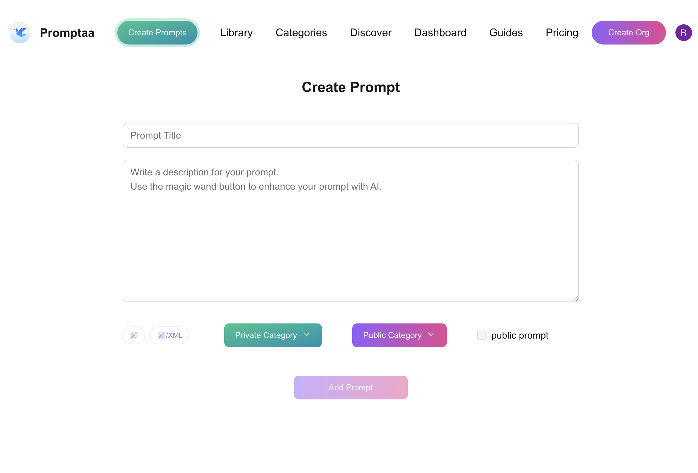 Promptaa Create Prompt