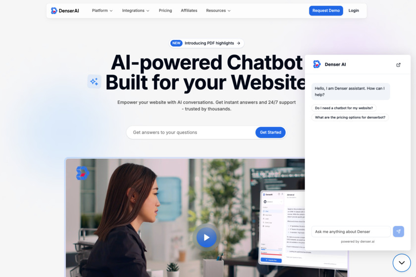 denser.ai Landing Page