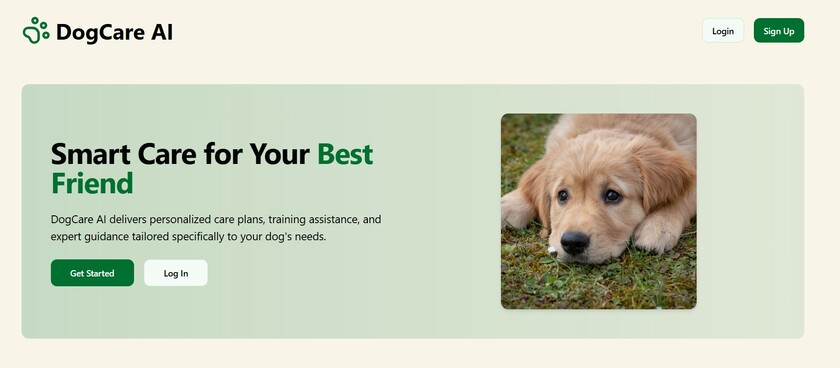DogCare AI Landing Page