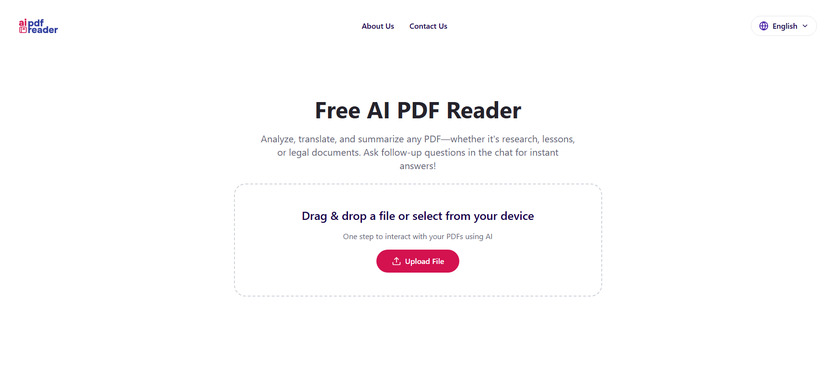 AIPDFReader.net Landing Page