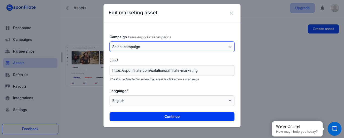 Sponfiliate Share marketing assets