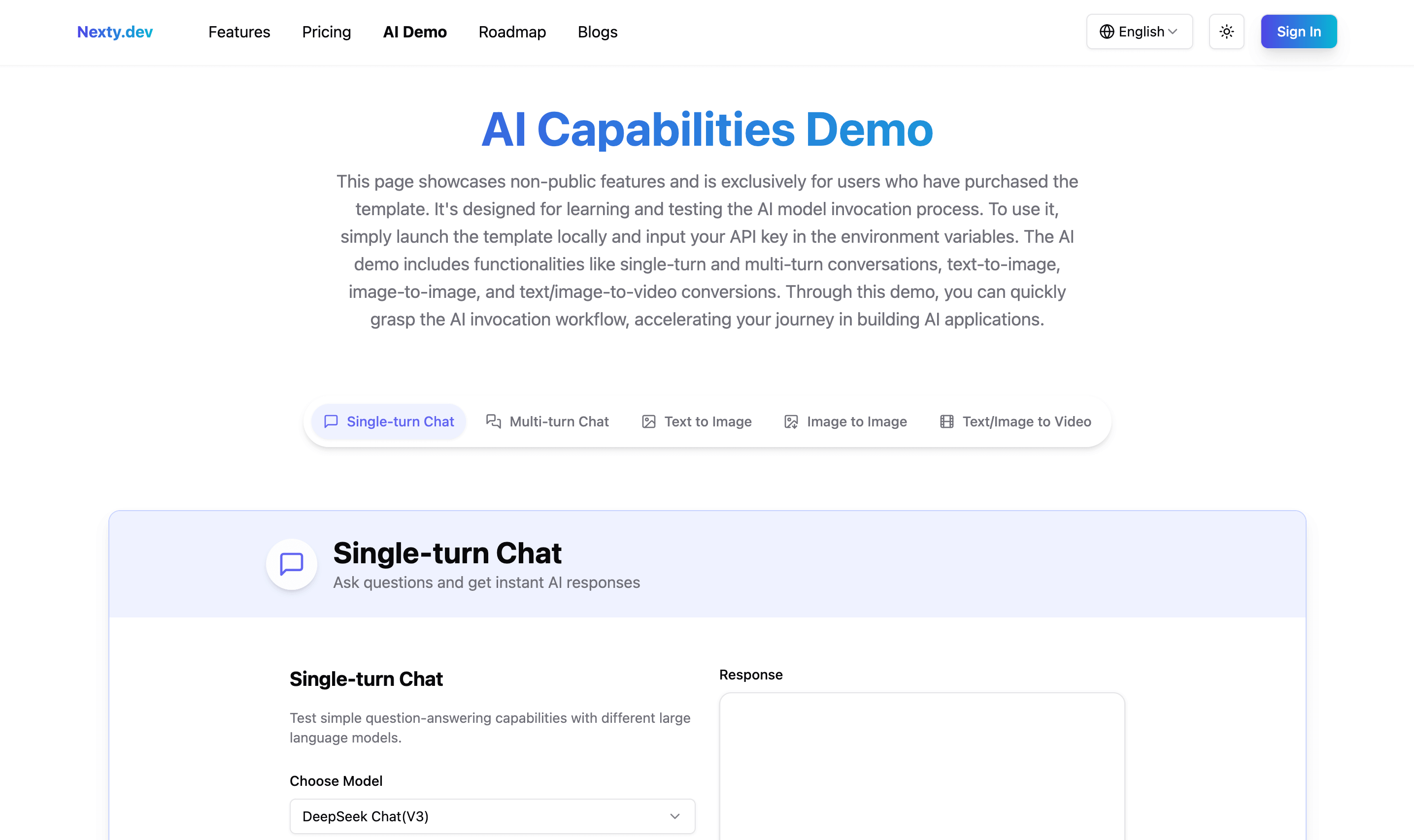 Nexty.dev Nexty.dev - AI Demo Page