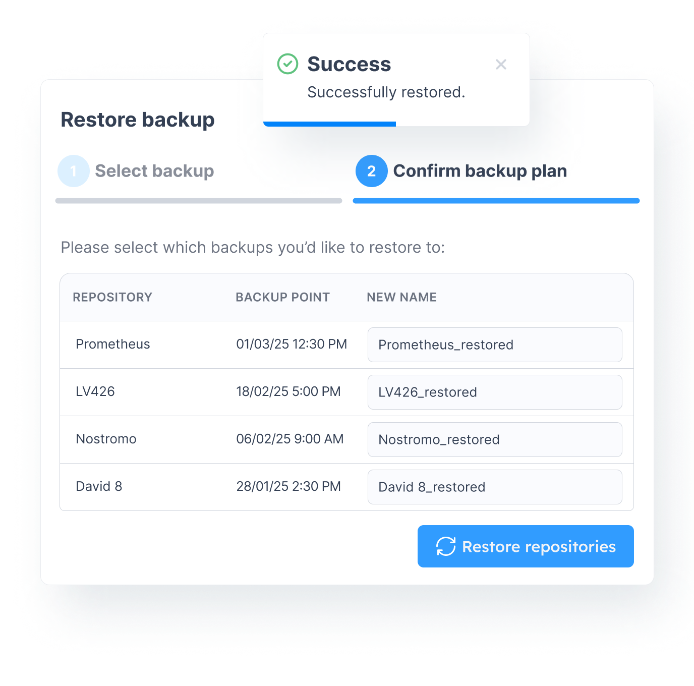 BackupLABS Restore