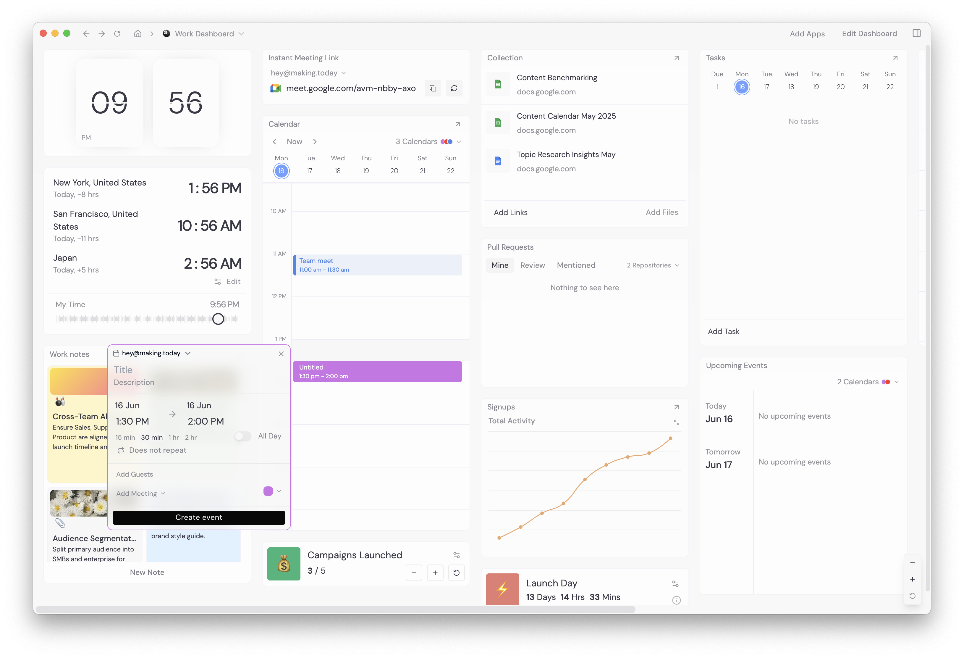 Making Today Dashboard