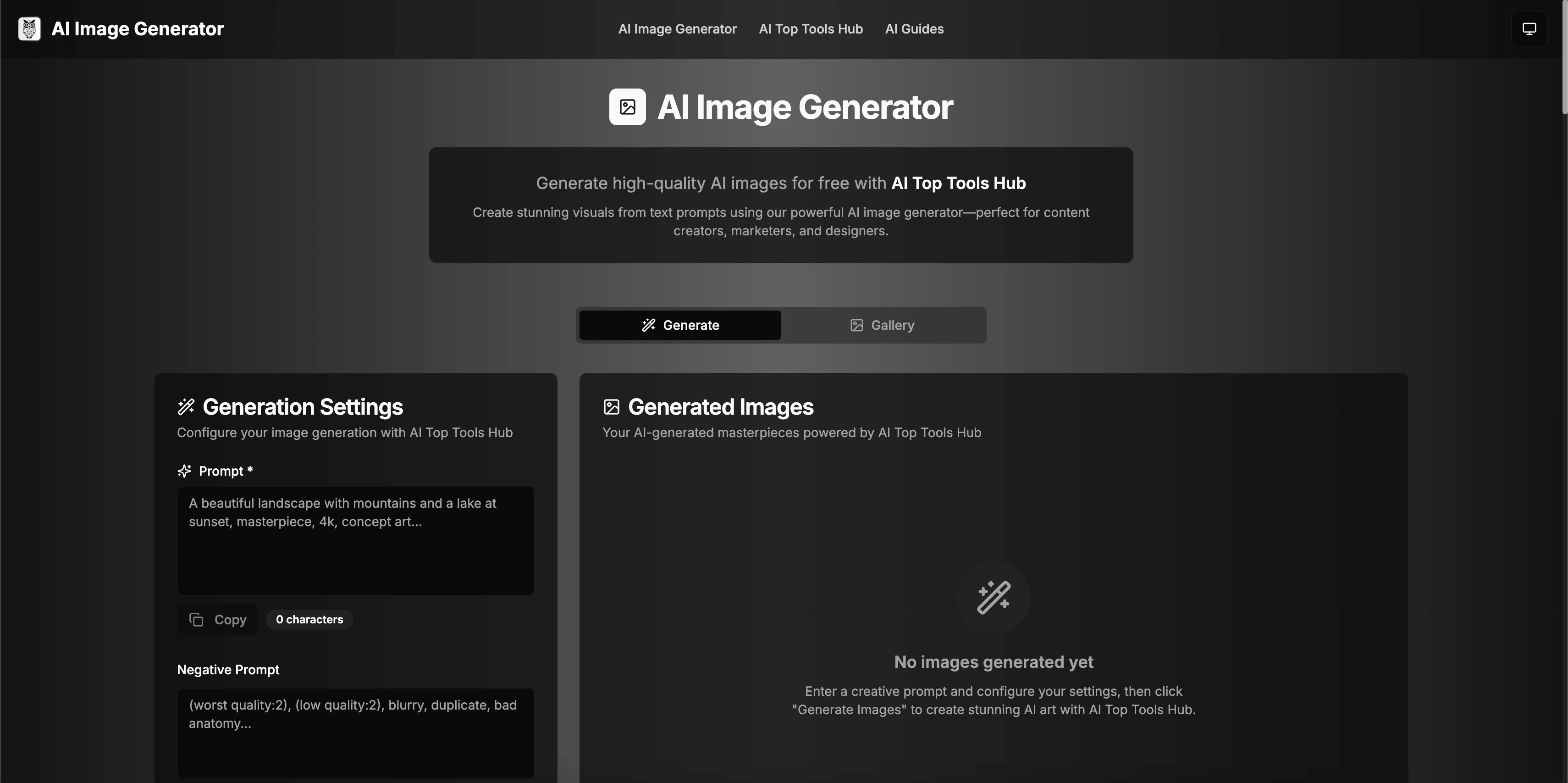 Imagen by AI Top Tools Hub Imagen website shot