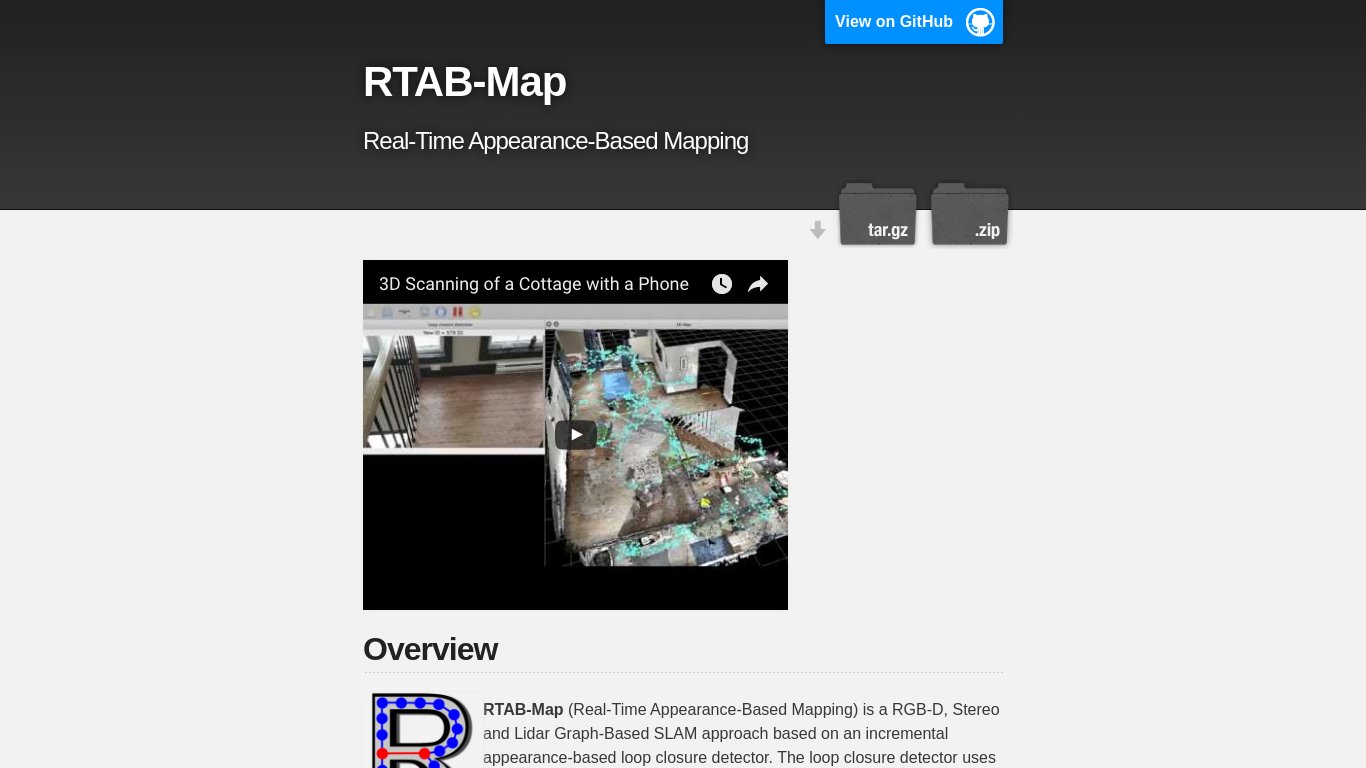 RTAB-Map Landing page