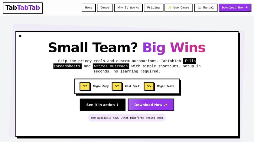 TabTabTab Landing Page