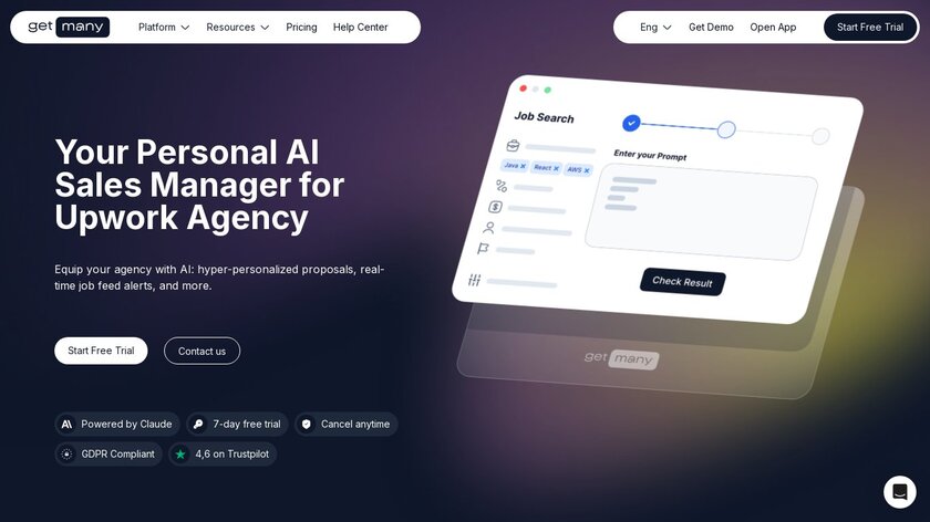 Getmany.io Landing Page
