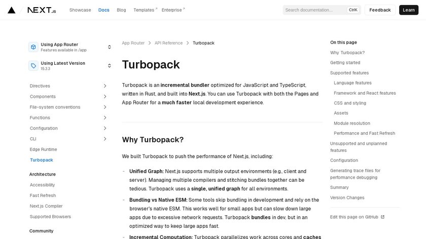 Turbopack Landing Page