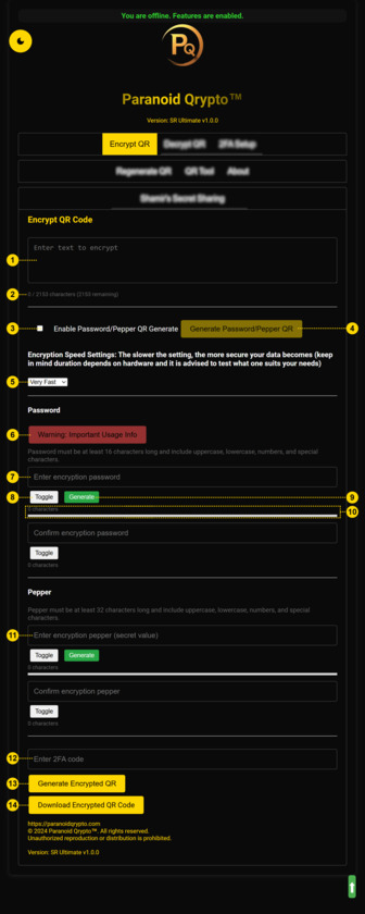 Paranoid Qrypto Landing Page