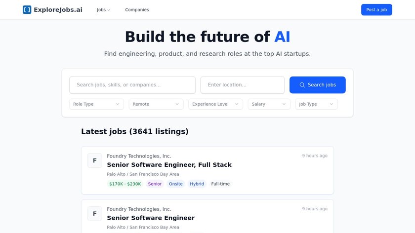 ExploreJobs.ai Landing Page