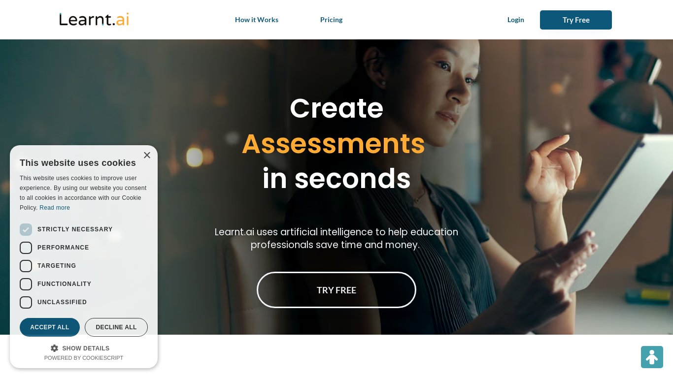 Learnt.ai Landing page