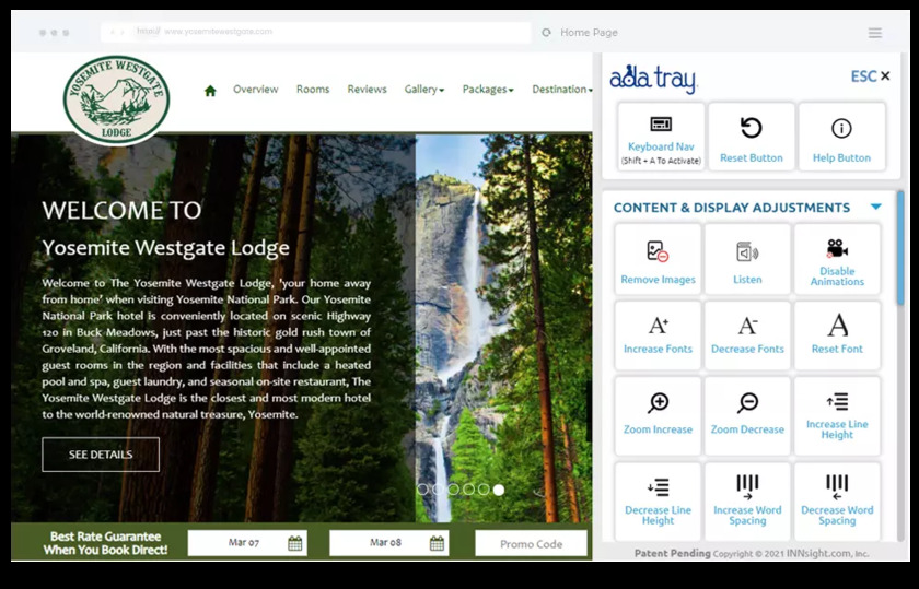 ADA TRAY Landing Page