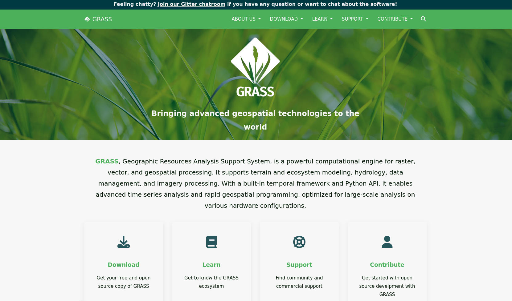 GRASS GIS Landing page