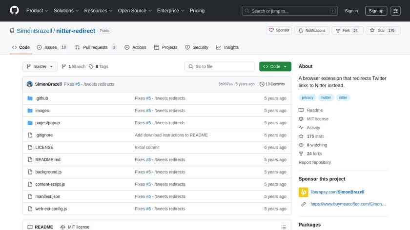 Nitter Redirect Landing Page
