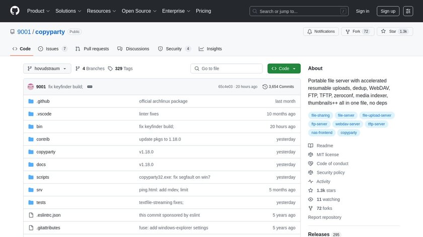 copyparty Landing Page