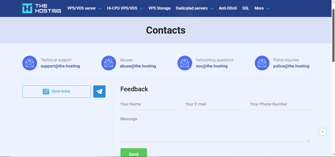 The Hosting contact