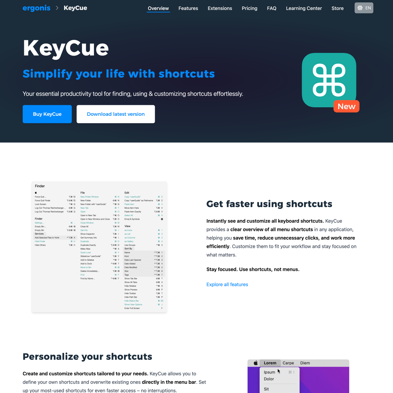 KeyCue KeyCue website