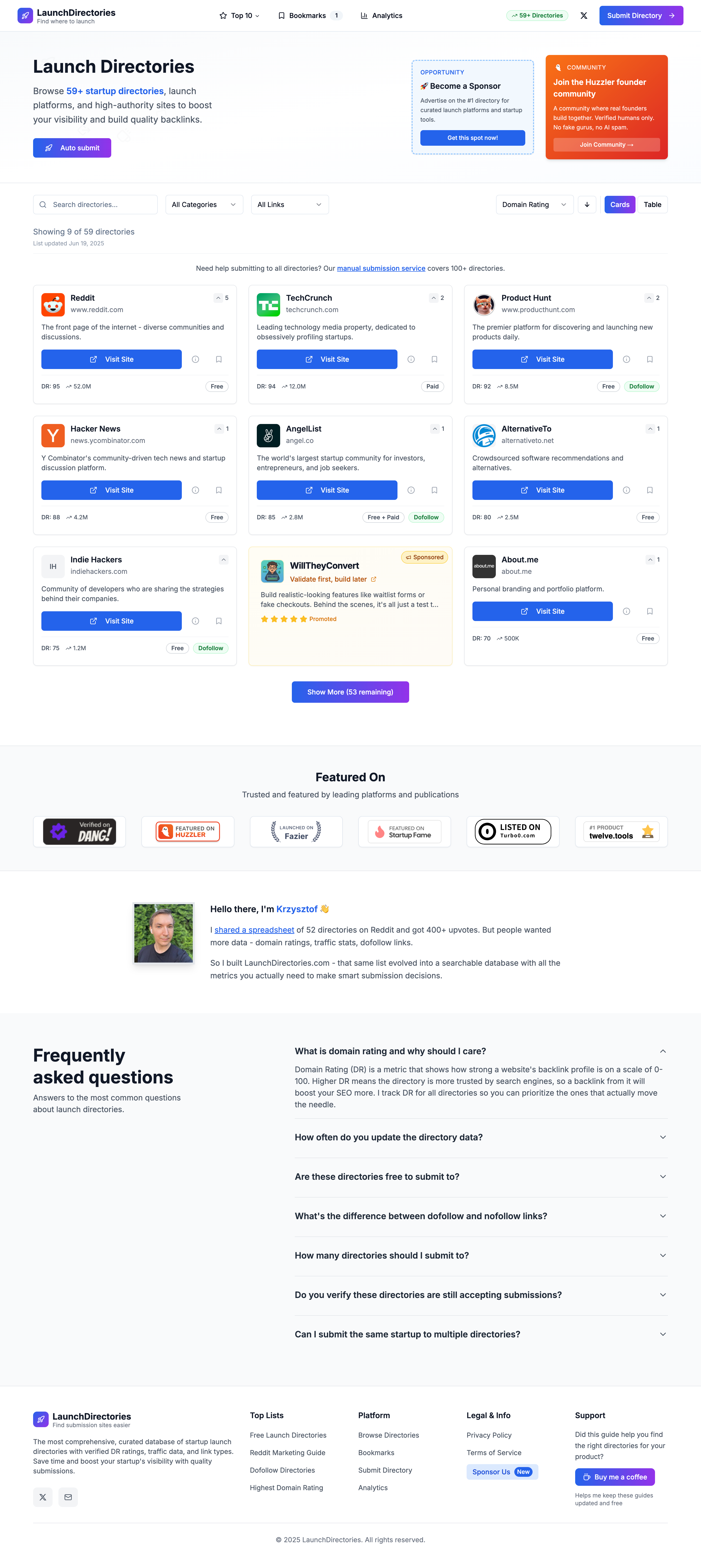 LaunchDirectories Website
