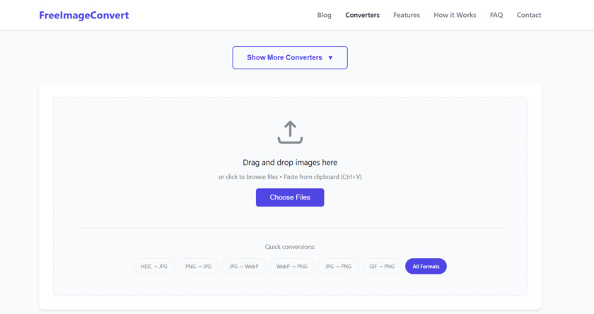 FreeImageConvert.site Landing Page