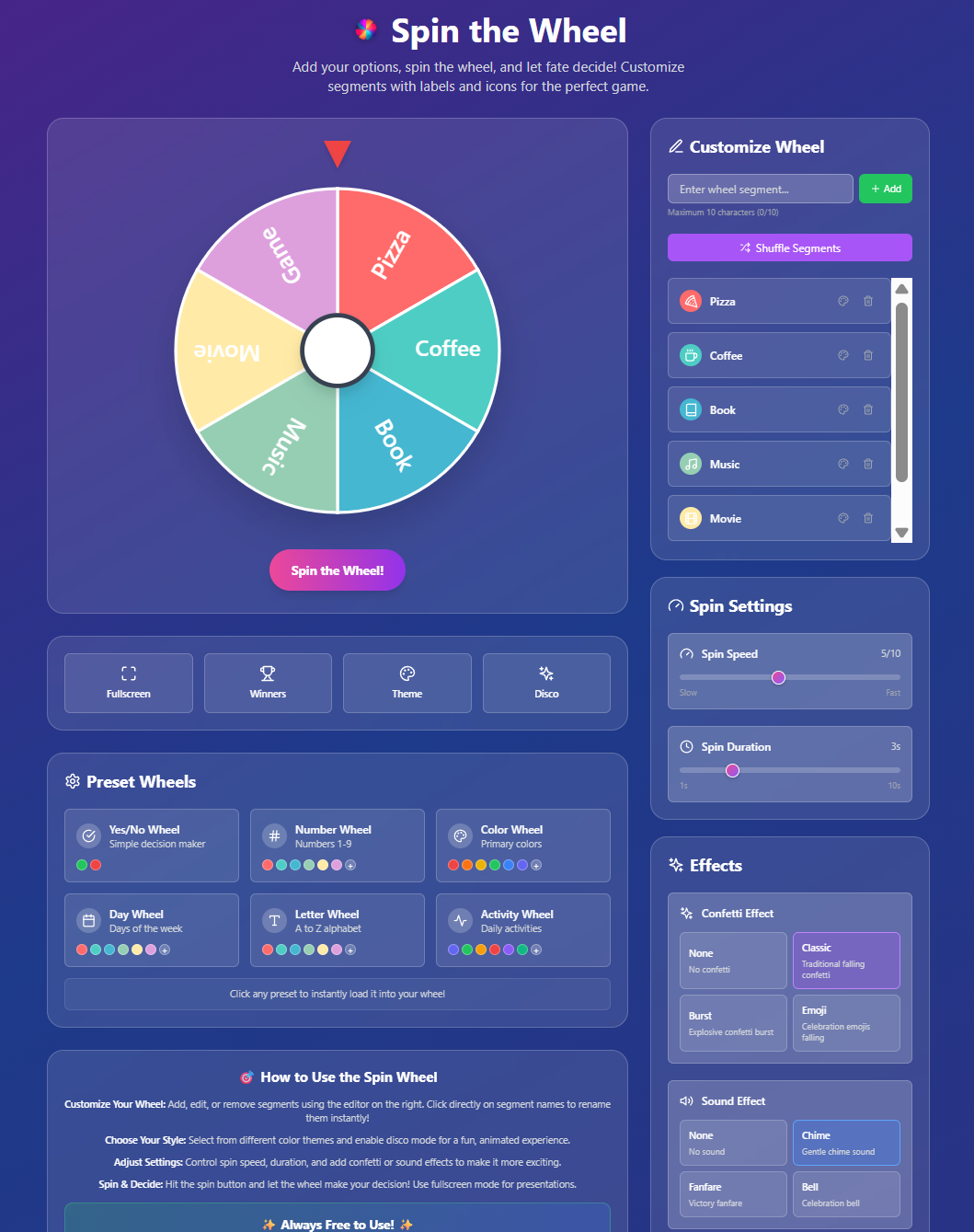 WheelSpin.app Spin the Wheel
