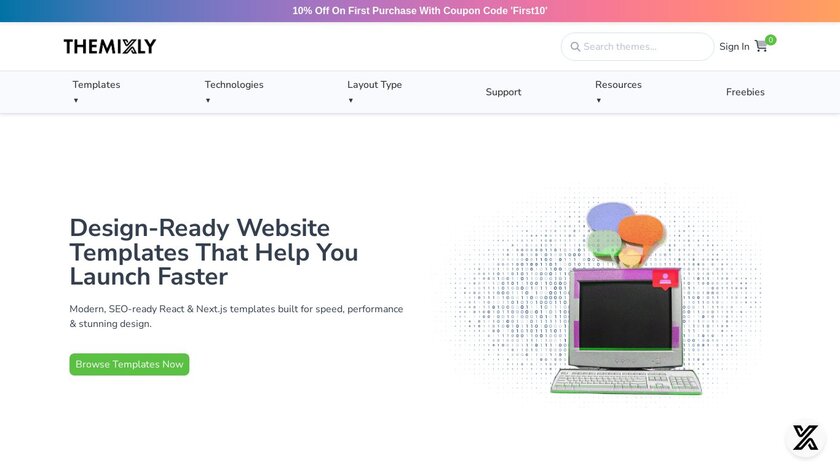 Themixly Landing Page