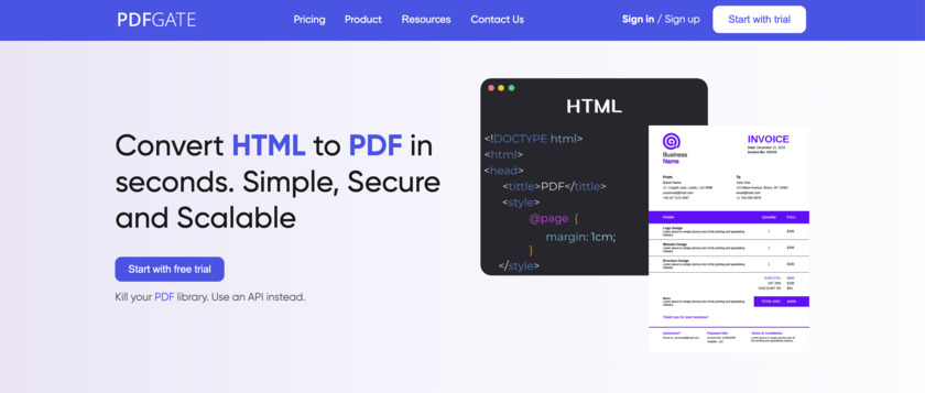 PDFGate Landing Page