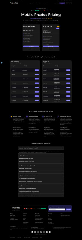Proxidize Landing Page