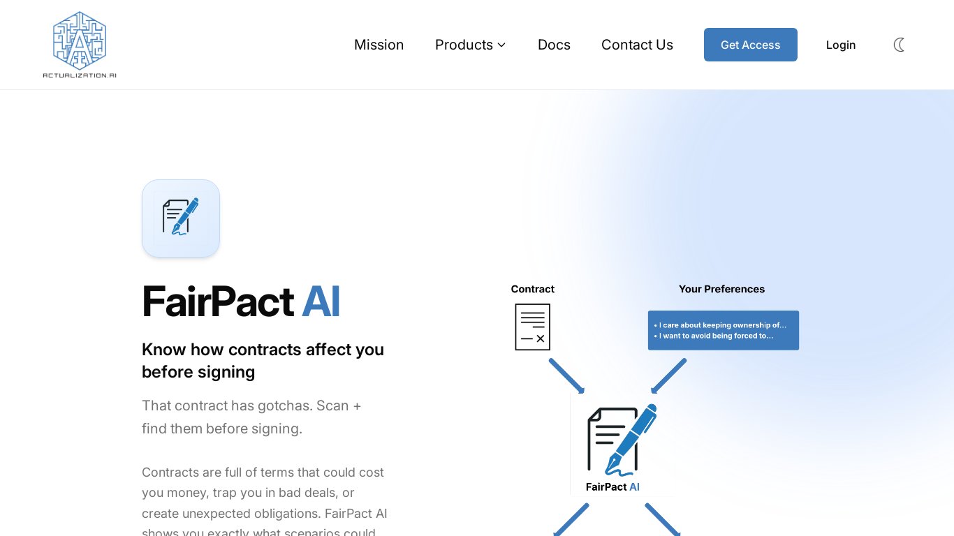 FairPact AI Landing page