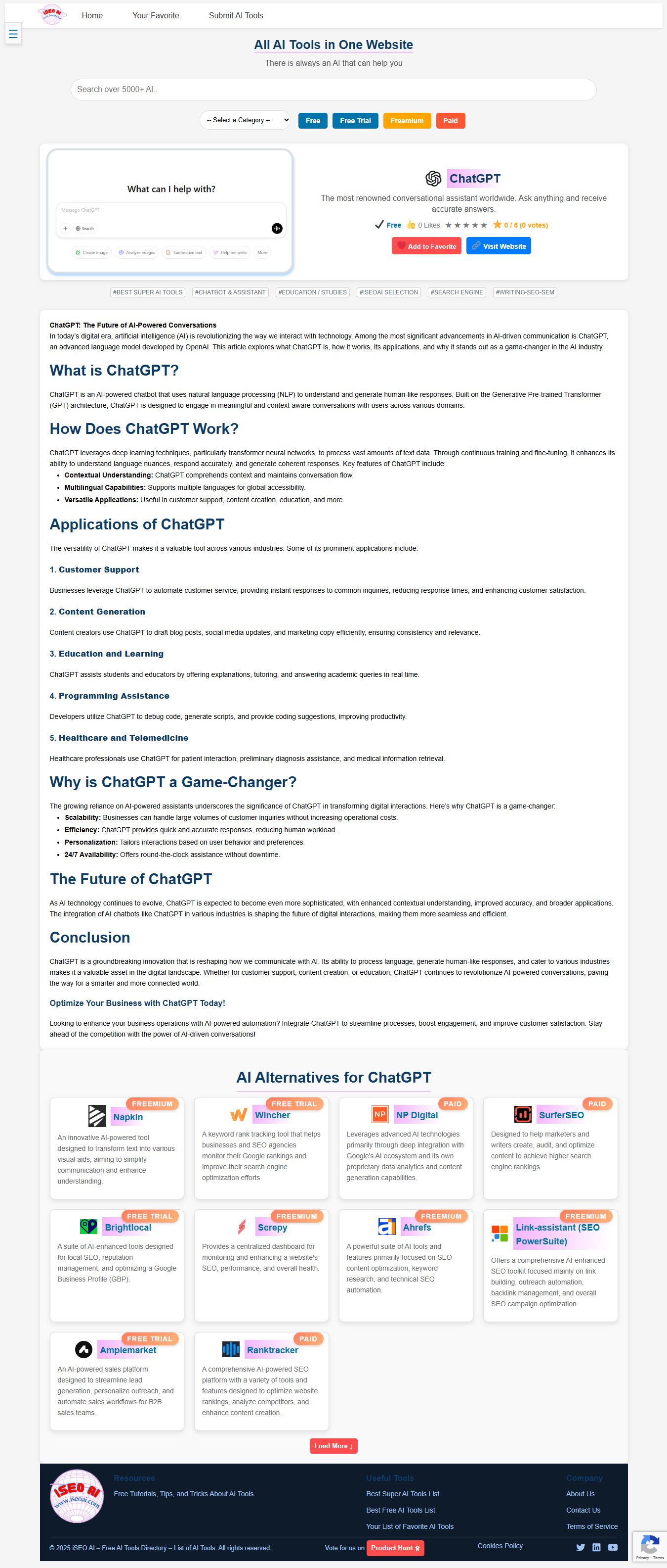 iSEO AI Detail page