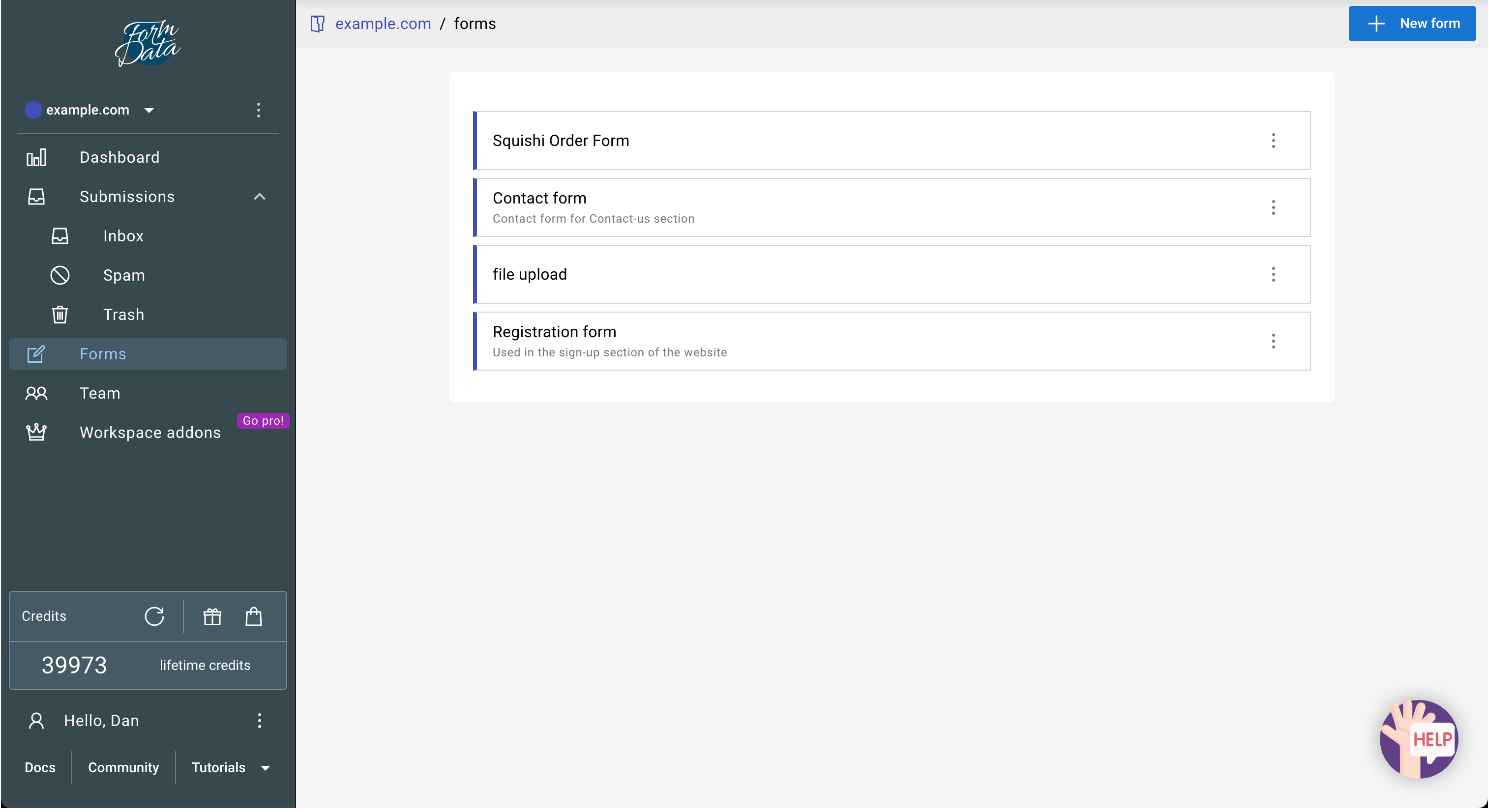 Form-Data Form list