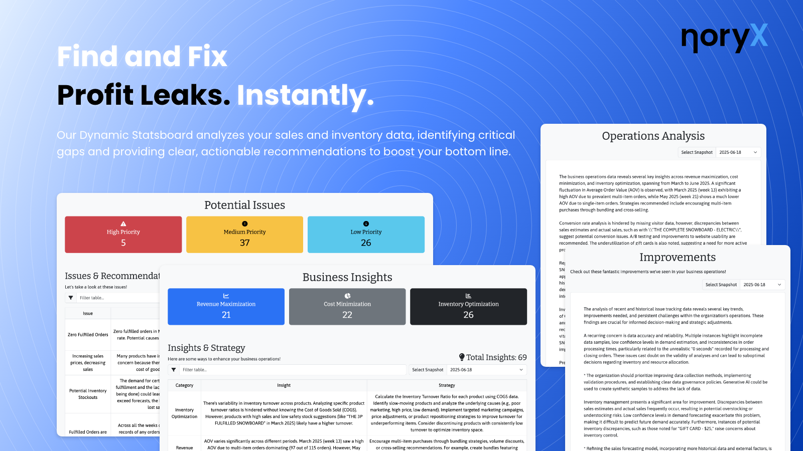 noryX by SusTern Find and Fix Profit Leaks Instantly