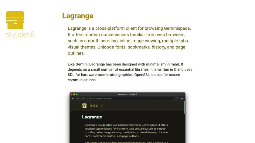 Lagrange Landing Page